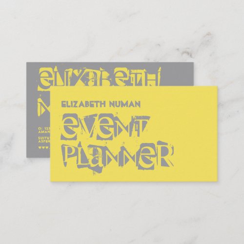 Ultimate Grey and Illuminating Grunge Typography Business Card