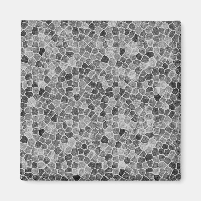 Ultimate Grey Cobbled Patchwork Terrazo Pattern Magnet (Front)