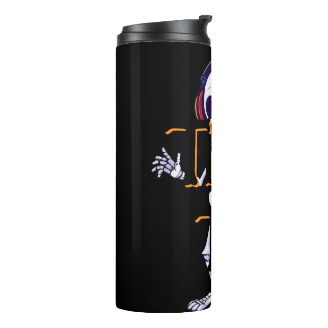 Ultimate Halloween Skeleton Dance – Neon Tee Thermal Tumbler (Rotated Left)