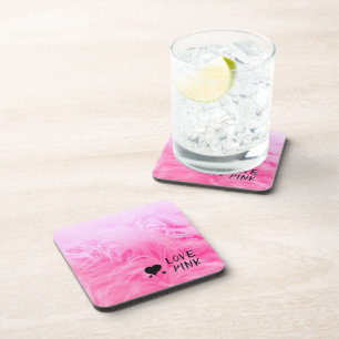 Ultimate Hot Pink Fuzzy Faux Fur Beverage Coaster