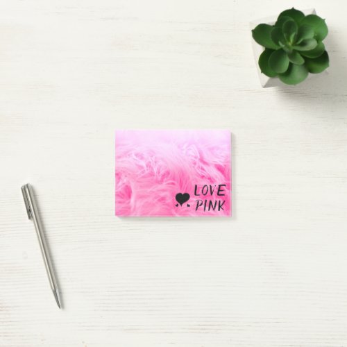 Ultimate Hot Pink Fuzzy Faux Fur Post_it Notes