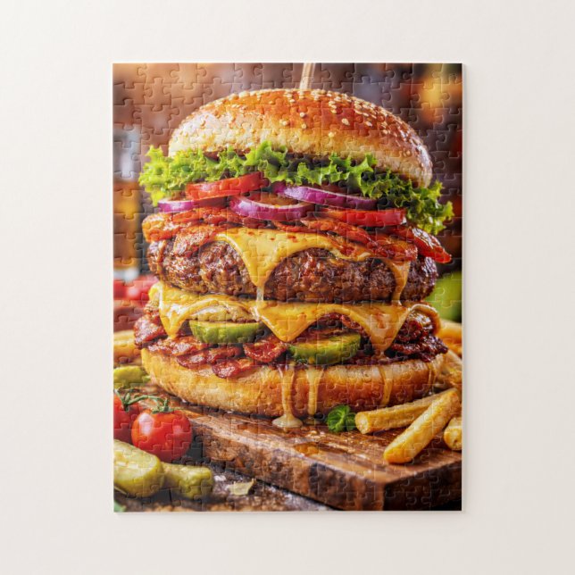 Ultimate Loaded Cheeseburger Jigsaw Puzzle (Vertical)