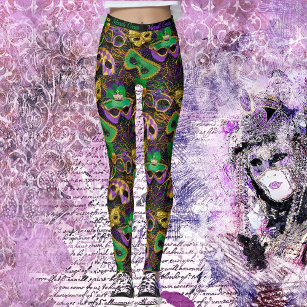  Women's Mardi Gras Leggings Carnival Graphic Printed Fancy Mask  Printed Sports Fitness Workout Yoga Stretchy Pants (#1A-Black, Small) :  Clothing, Shoes & Jewelry
