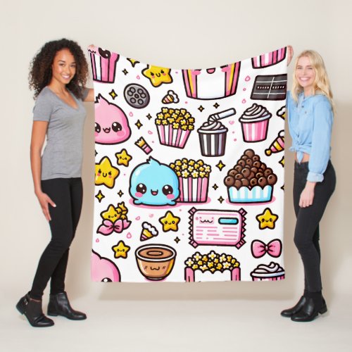 Ultimate Movie Night Party Food Extravaganza Fleece Blanket