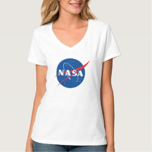 Ultimate NASA Logo Rocket White Fitted Women’s T-Shirt