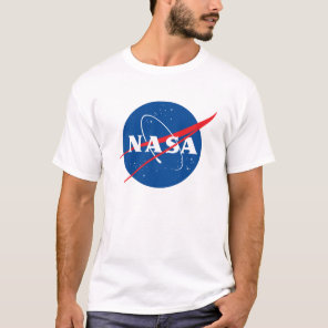 Ultimate NASA Logo Rocket White Heavy Cotton T-Shirt