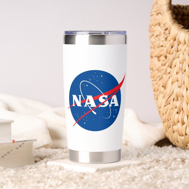 Ultimate NASA Logo Rocket White Insulated Tumbler (Living Room (Rotated))
