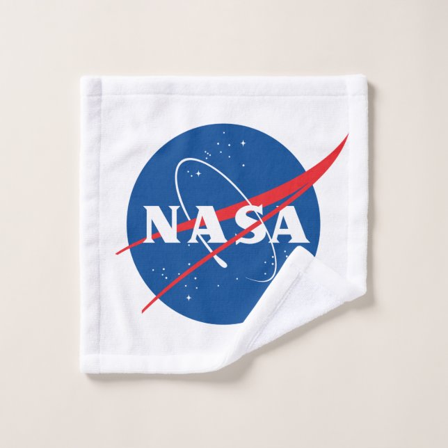 Ultimate NASA Logo Rocket White Wash Cloth (Wash Cloth)
