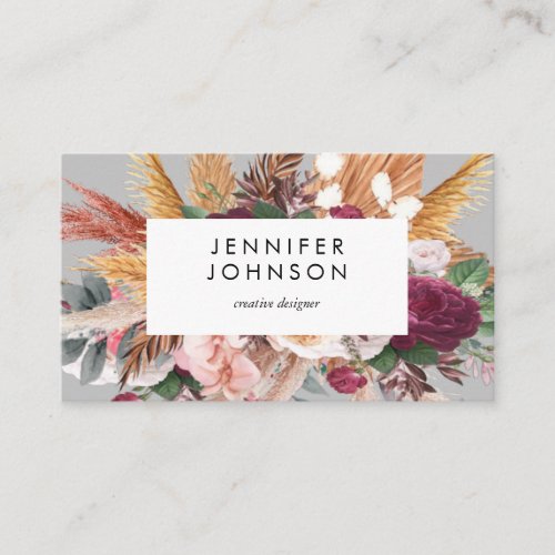 Ultimate Pampas Grass Floral Tropical chic modern Business Card