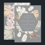 Ultimate Pampas Grass Floral Tropical Gray Wedding Invitation<br><div class="desc">Ultimate Pampas Grass Floral Tropical Gray Wedding Invitation</div>