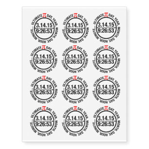 Ultimate Pi Day 2015 Temporary Tattoos