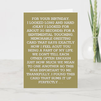 Ultimate Sentimental Birthday Message (Bourbon) Card