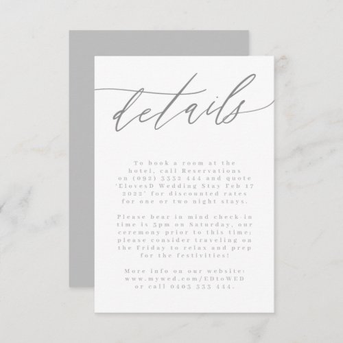 Ultimate Simple Light Gray White Modern Hand Type RSVP Card