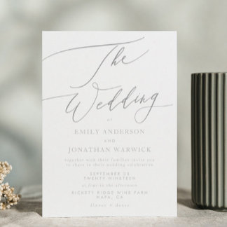 Ultimate Simple Light Gray White The Wedding Invitation
