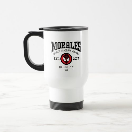 Ultimate Spider_Man Miles Morales Collegiate Logo Travel Mug
