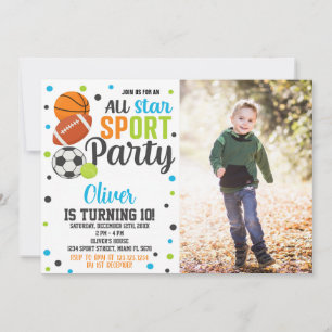 Ultimate Sports Party Birthday Invitation