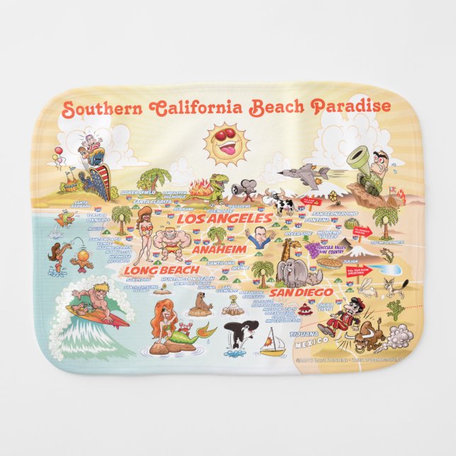 Ultimate Sunny California Burp Cloth (Front Horizontal)
