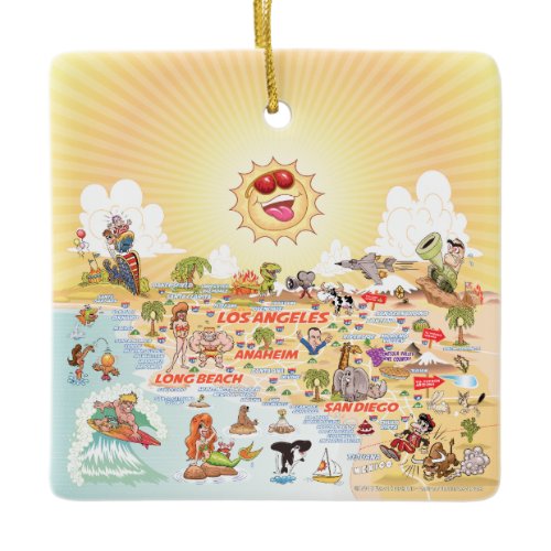 Ultimate Sunny California Ceramic Ornament