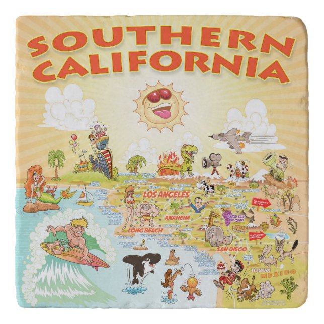Ultimate Sunny California Marble Trivet (Front)