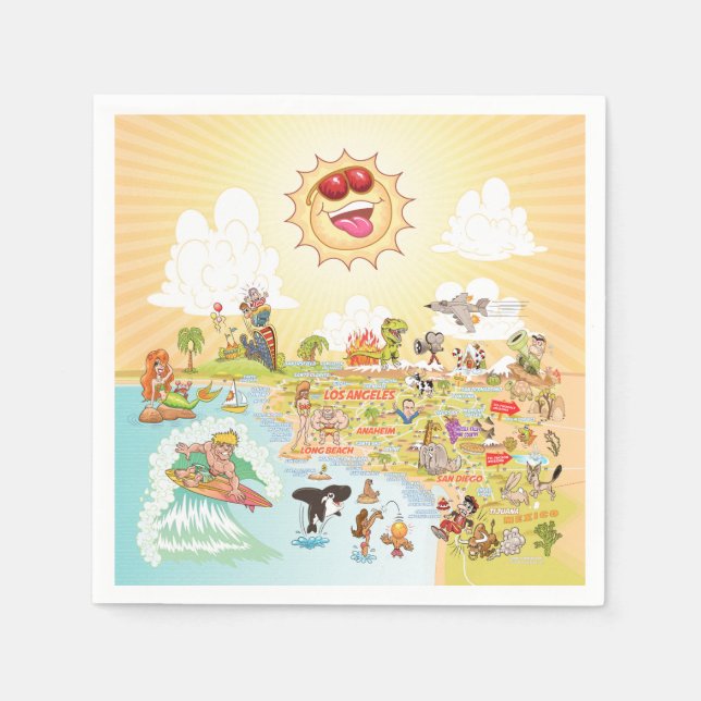 Ultimate Sunny California Paper Napkin (Front)
