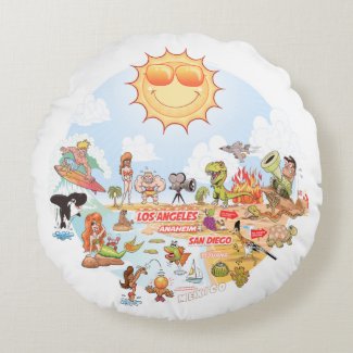 Ultimate Sunny California Round Pillow