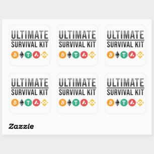 Ultimate Survival Kit Funny Bitcoin & Crypto  Square Sticker