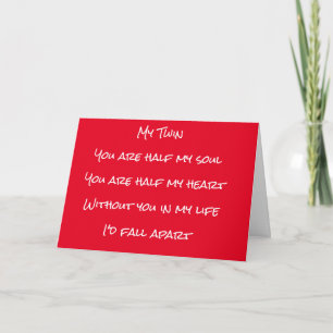 **ULTIMATE TWIN BIRTHDAY LOVE** FOR YOUR TWIN CARD