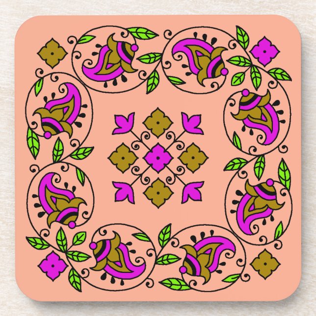 ultimate vintage pattern beverage coaster (Front)