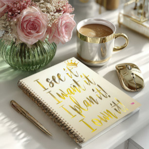 Ultra Chic Gold & Pearl Ivory Motivational Luxe Planner