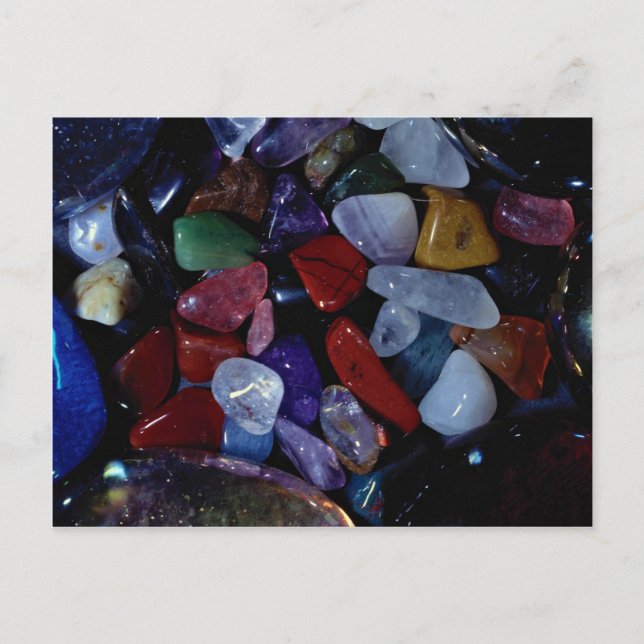 Ultra close-up of colorful rocks texture postcard (Front)