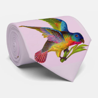 ultra colorful Victorian bird print Neck Tie