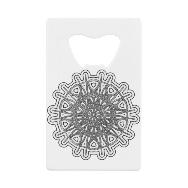 Ultra Cool Mandala Design #1 Credit Card Bottle Opener (Front)