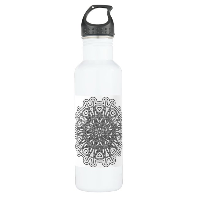 Ultra Cool Mandala Design #1 Stainless Steel Water Bottle (Front)