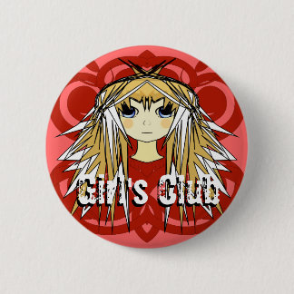 Ultra Cute Anime Girl's Club or Girl's Night Out Button