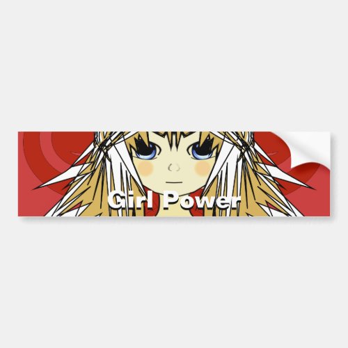 Ultra Cute Anime Girls _Girl Power_ powerful girls Bumper Sticker