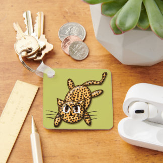 Ultra Cute Anime Leopard Kitty Keychain