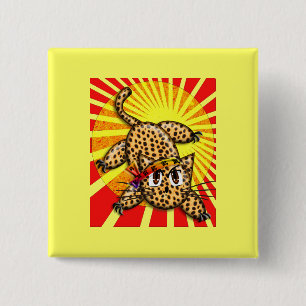 Ultra Cute Anime Leopard Kitty Rainbow Head Band Button