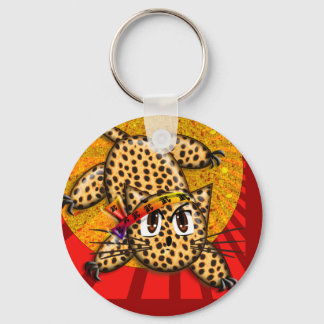Ultra Cute Anime Leopard Kitty Rainbow Head Band Keychain
