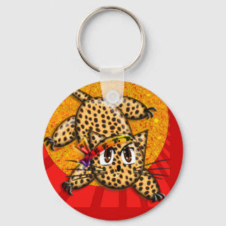 Ultra Cute Anime Leopard Kitty Rainbow Head Band Keychain