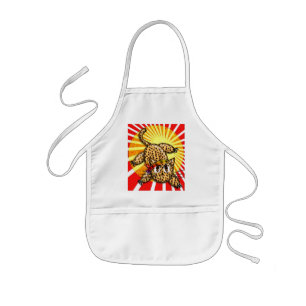 Ultra Cute Anime Leopard Kitty Rainbow Head Band Kids' Apron