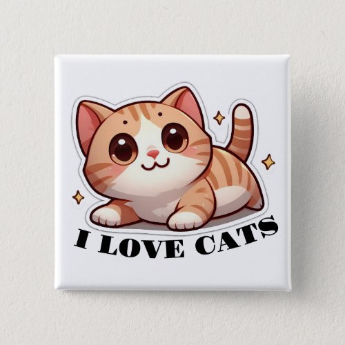 Ultra Cute Kitten I Love Cats Button