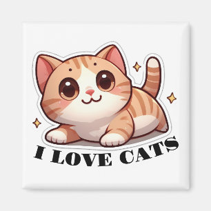 Ultra Cute Kitten I Love Cats Magnet