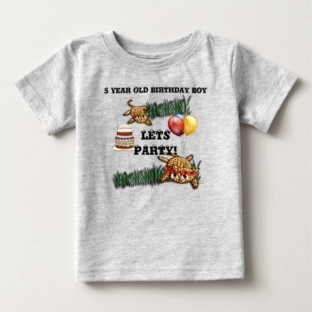 Ultra Cute Leopard Safari Birthday Invitations Baby T-Shirt (Front)