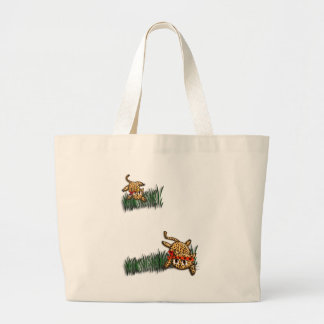 Ultra Cute Leopard Safari Birthday Invitations Large Tote Bag