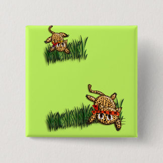 Ultra Cute Leopard Safari Birthday Invitations Pinback Button