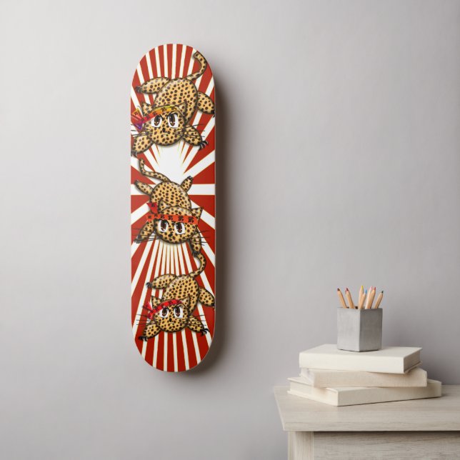 Ultra Cute Leopard Safari Birthday Invitations Skateboard Deck (Wall Art)