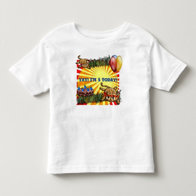 Ultra Cute Leopard Safari Birthday Invitations Toddler T-shirt (Front)
