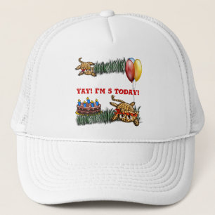 Ultra Cute Leopard Safari Birthday Invitations Trucker Hat