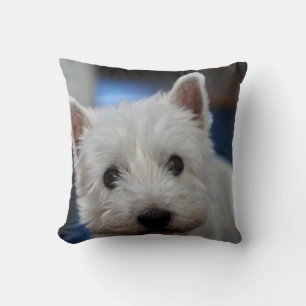 Ultra Cute Pestie Westie White Terrier Throw Pillow