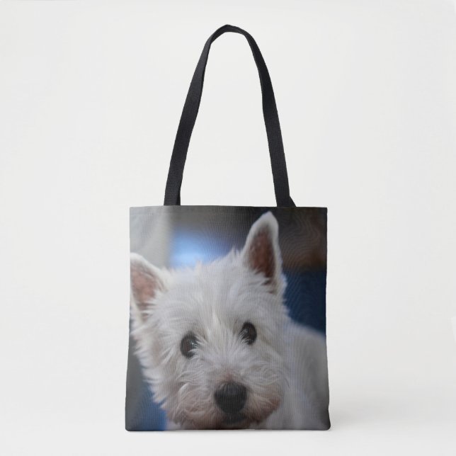 Ultra Cute Pestie Westie White Terrier Tote Bag (Front)